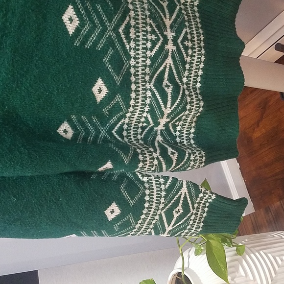 Green Half Zip Turtleneck - Picture 3 of 5